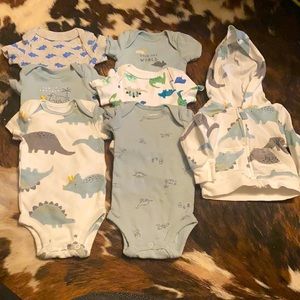 Newborn Carter’s Dino Onesies & Hoodie